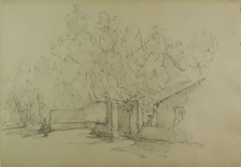 1949-1958 ca. - Scorcio di villa Lancellotti con alberi e panchine